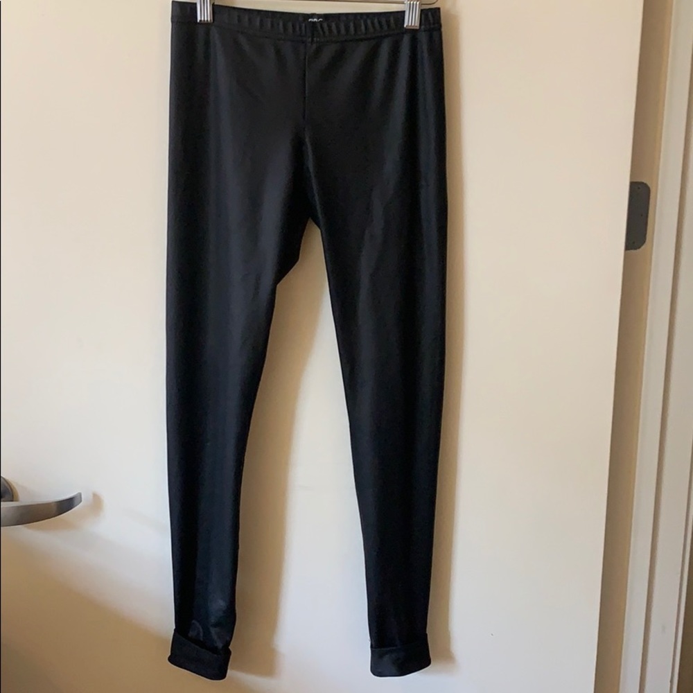 Black faux leather leggings